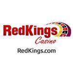 Logo of RedKings Casino with playing card motifs and website URL.