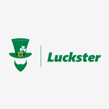 Luckster logo featuring a green top hat with shamrock and a green beard on white background.