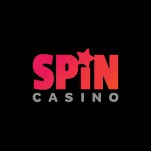 Logo of Spin Casino with stylized red and orange lettering on a black background.