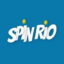 Spin Rio logo with text and two yellow dots on a blue background.