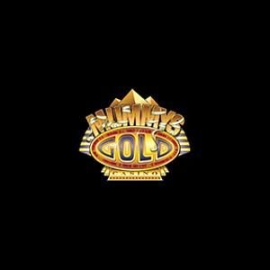 Logo of Pharaoh's Gold featuring golden pyramids and ornate text on a black background.