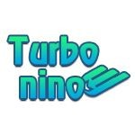 Logo of Turbo Nino with stylized text in blue and green colors on a white background.