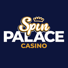 Spin Palace Casino logo with bold lettering and a golden crown on a dark blue background.